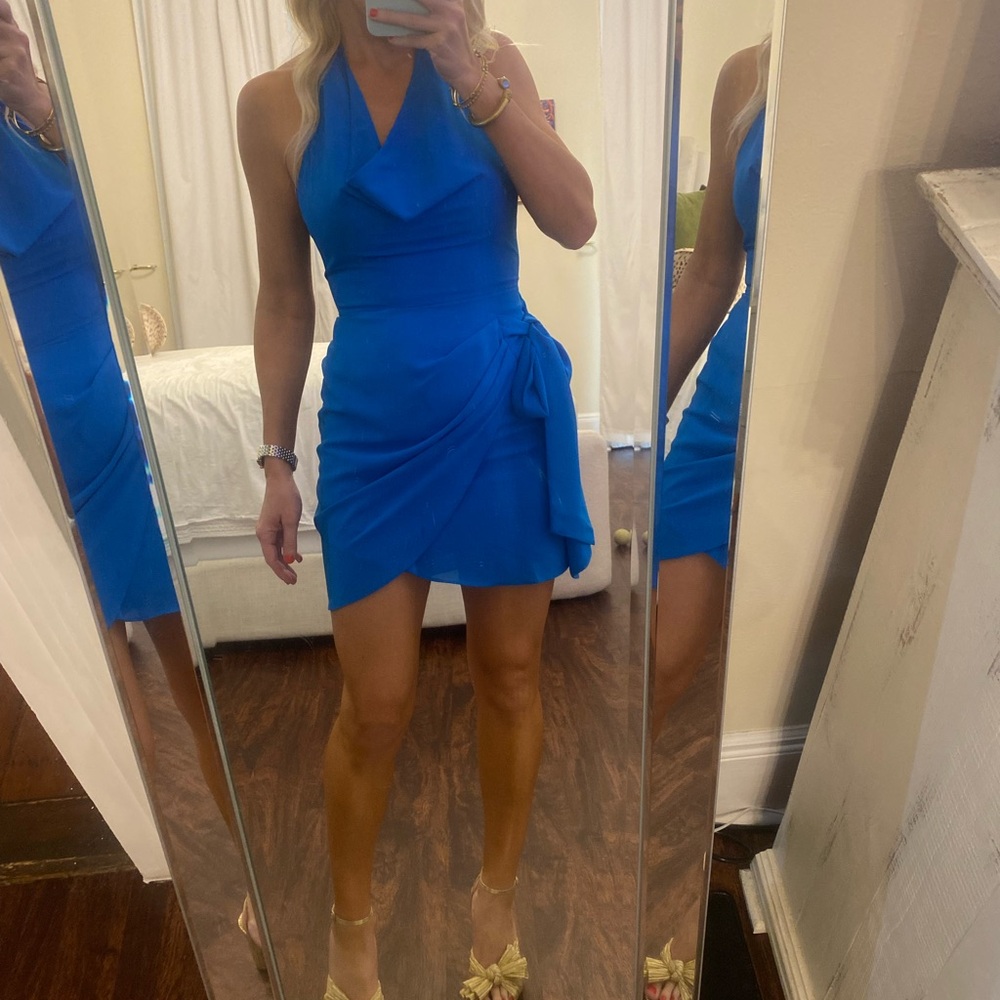 Amanda Uprichard Blue Halter Dress